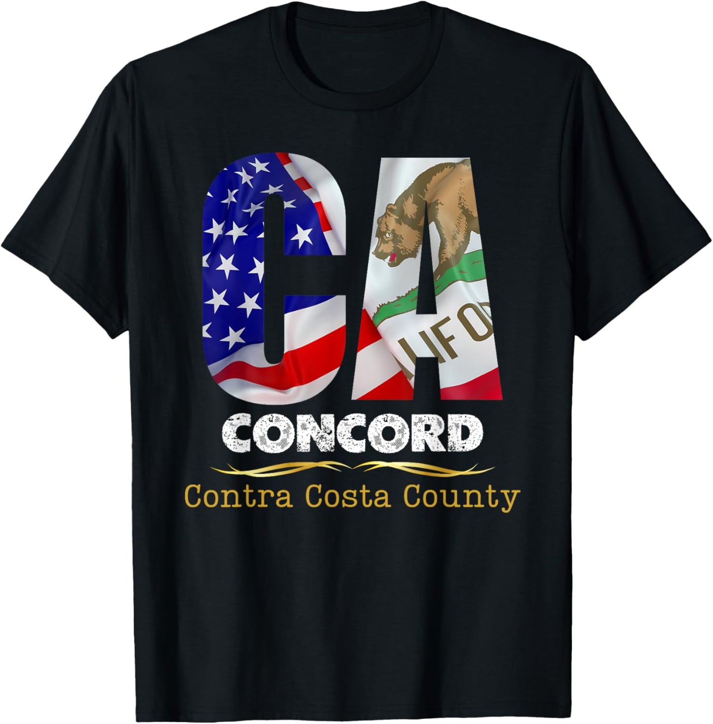 Concord, California CA, Authentic Popular City, , Small T-Shirt - T-Shirt | Black