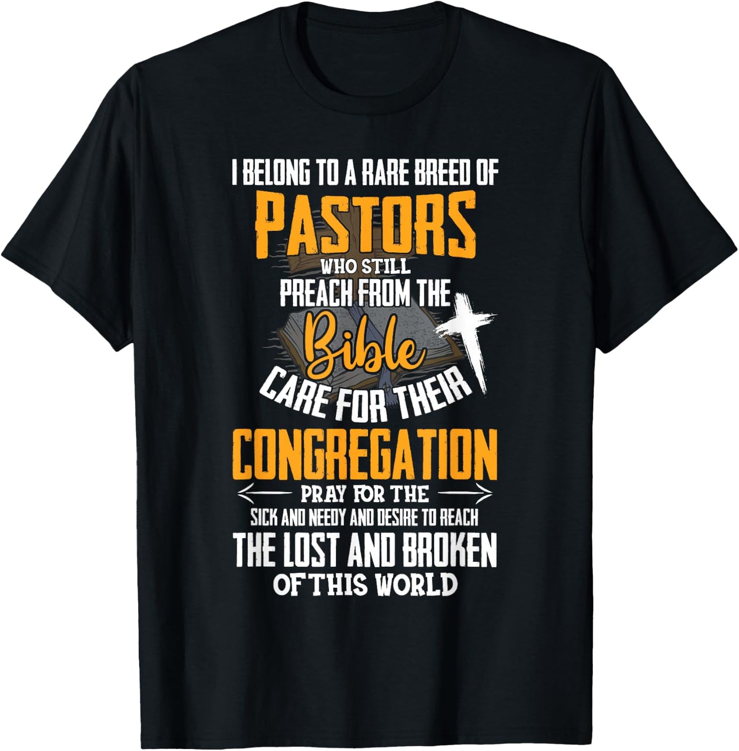 I Belong To A Rare Breed Of Pastors Gift Christian T-Shirt - T-Shirt | Black