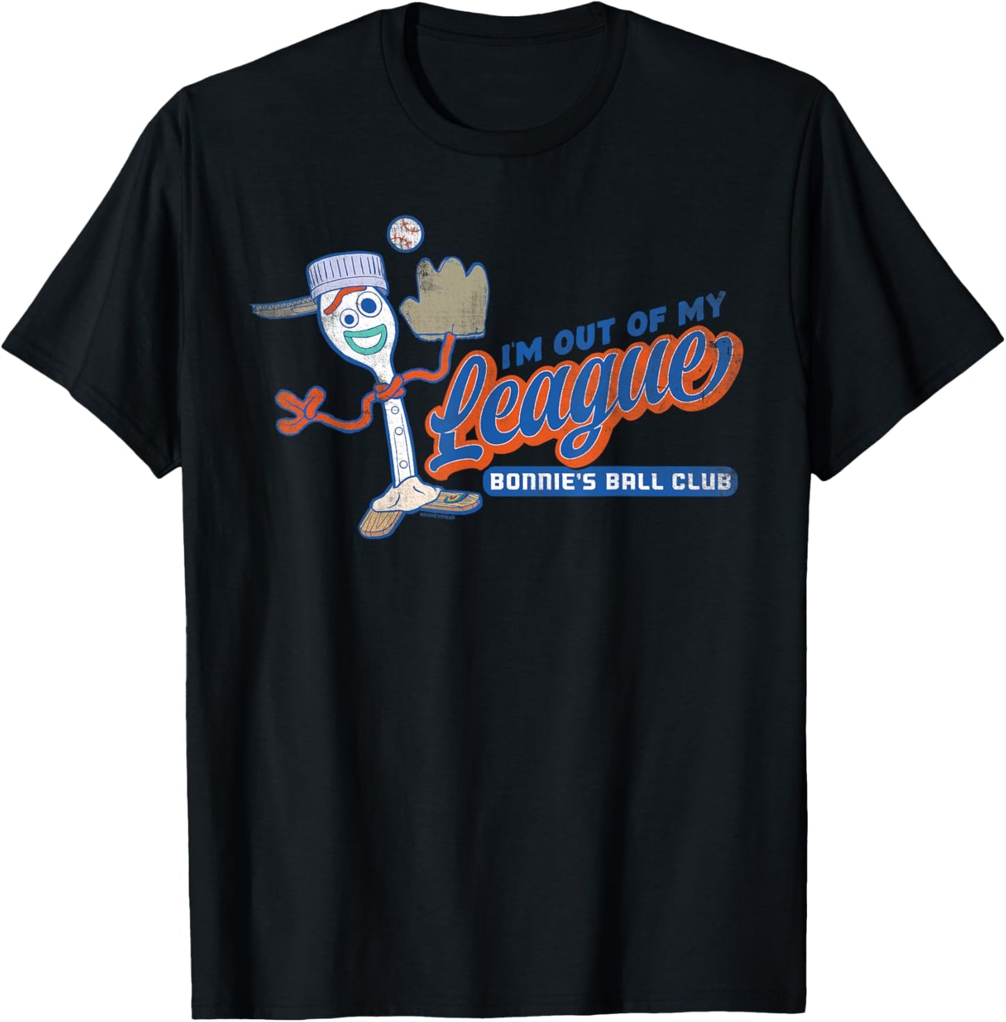 Disney and Pixar's Toy Story Forky Baseball Sports My League T-Shirt - T-Shirt | Black