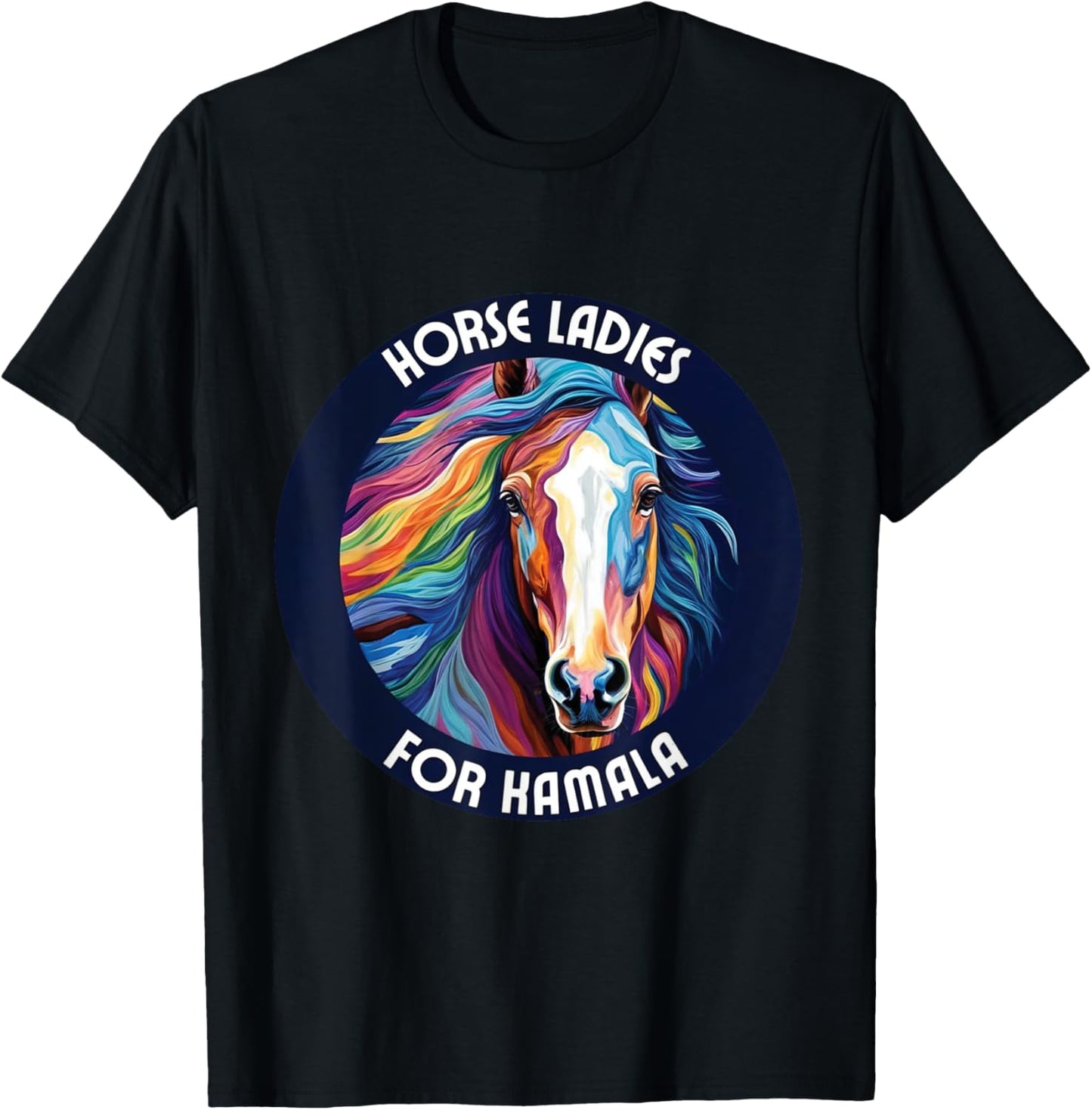 horse ladies for kamala harris Election Usa 2024 horse lady T-Shirt - T-Shirt | Black