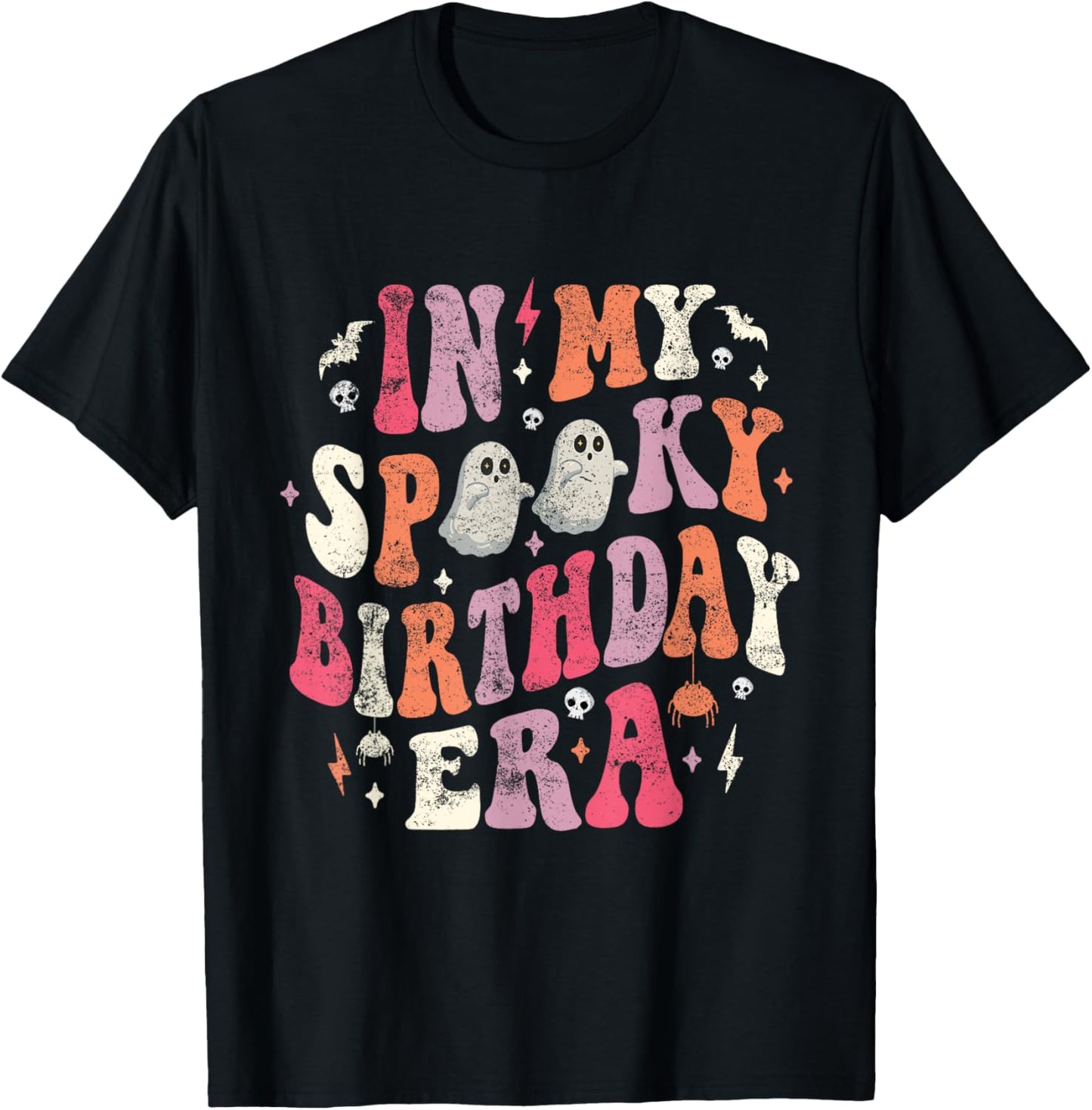 In My Spooky Birthday Era Funny Spooky Halloween Birthday T-Shirt - T-Shirt | Black
