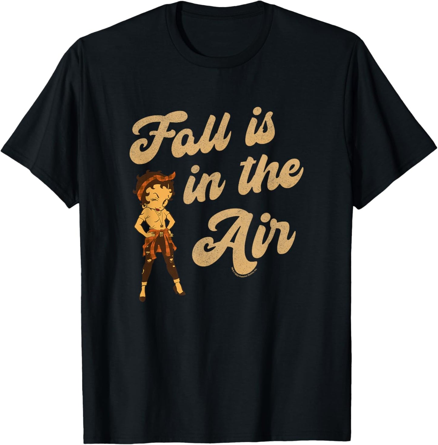 Betty Boop Seasonal Fall Is In The Air Woman Power T-Shirt - T-Shirt | Black