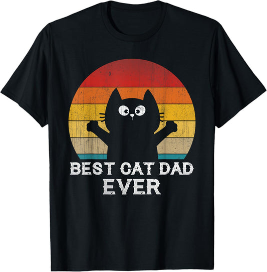 Best Cat Dad Ever - Funny Cat Gifts Men Women T-Shirt - T-Shirt | Black