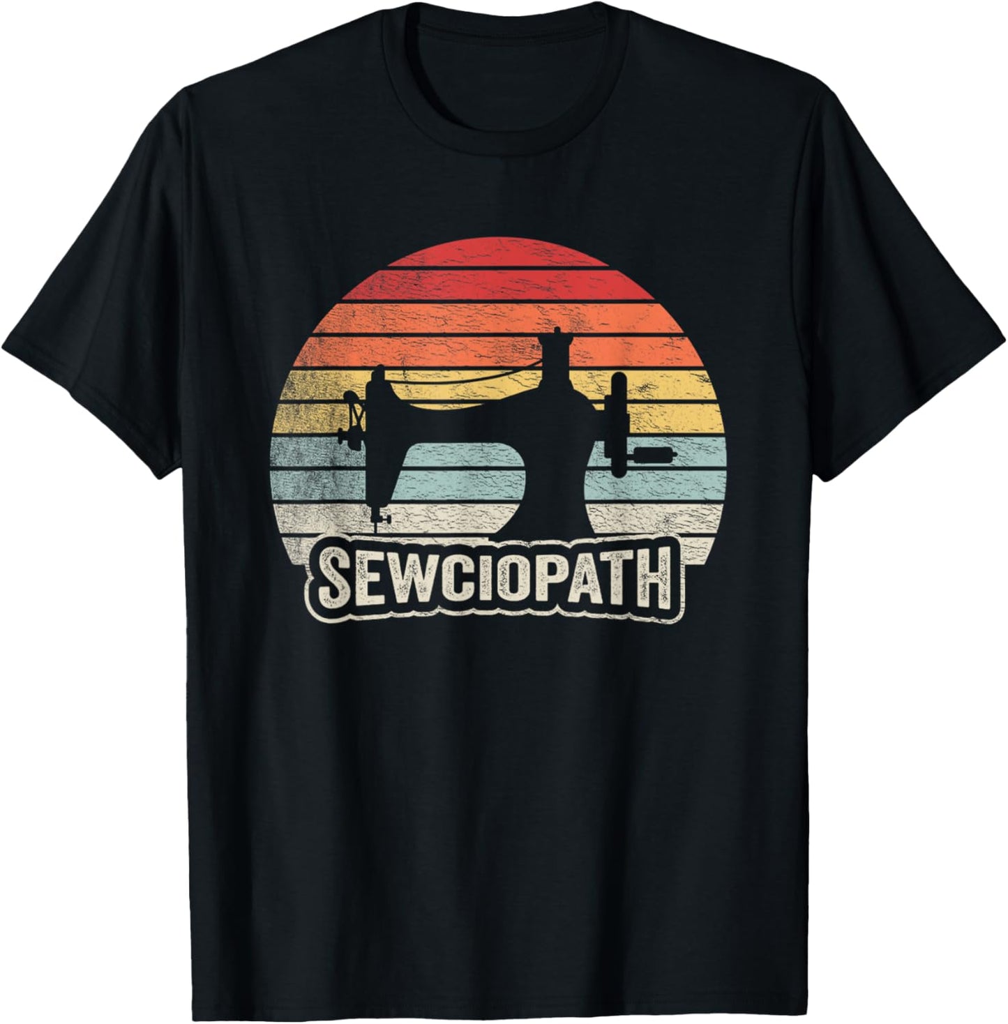 Vintage Sewciopath Funny Sewing Lover Quilter Sewing Machine T-Shirt - T-Shirt | Black