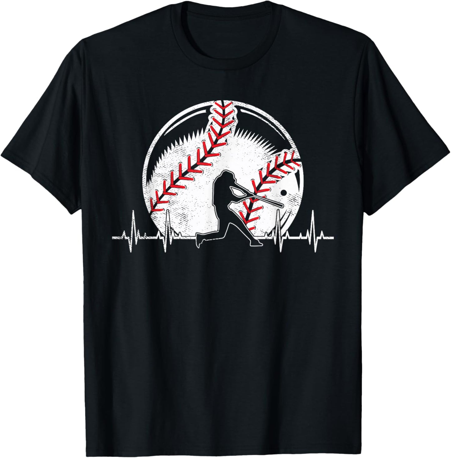Baseball Heartbeat Gifts For Boys Who Love Baseball T-Shirt - T-Shirt | Black