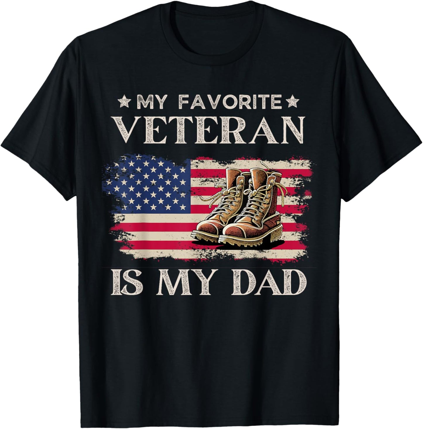 American Flag Thank you Patriotic Veteran Family Kids -Adults Retro - Black, Small - Short Sleeve - - Military Father's Day T-Shirt - T-Shirt | Black