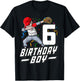 6 Year Old Kids Boys 6th Birthday Baseball Dabbing Gift T-Shirt - T-Shirt | Black