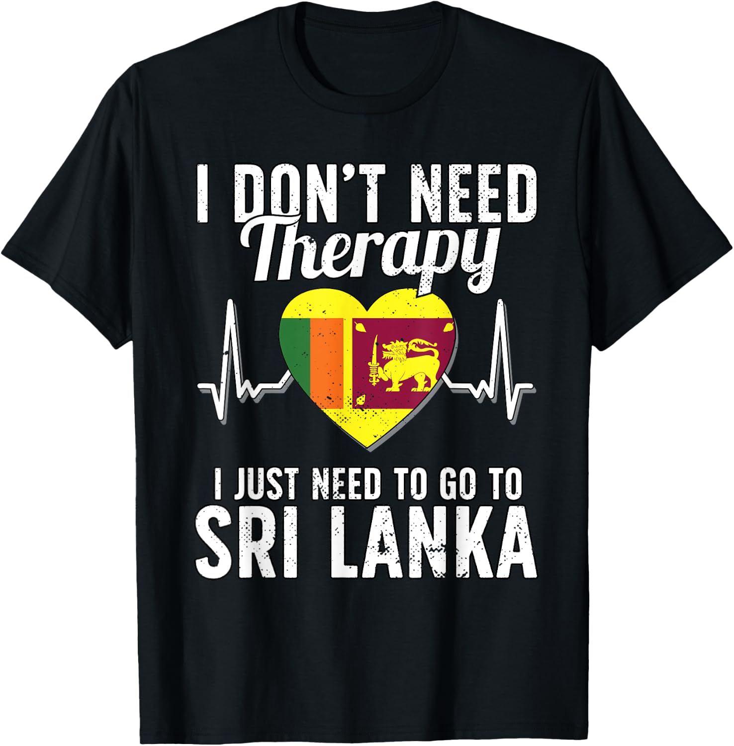 Sri Lanka Flag I Vacation Sri Lanka T-Shirt - T-Shirt | Black