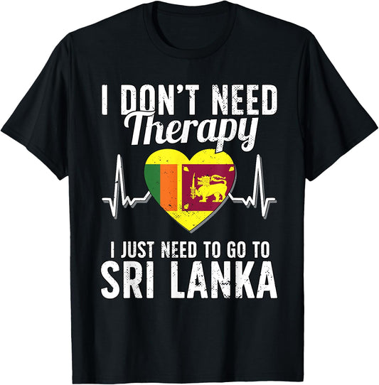 Sri Lanka Flag I Vacation Sri Lanka T-Shirt - T-Shirt | Black