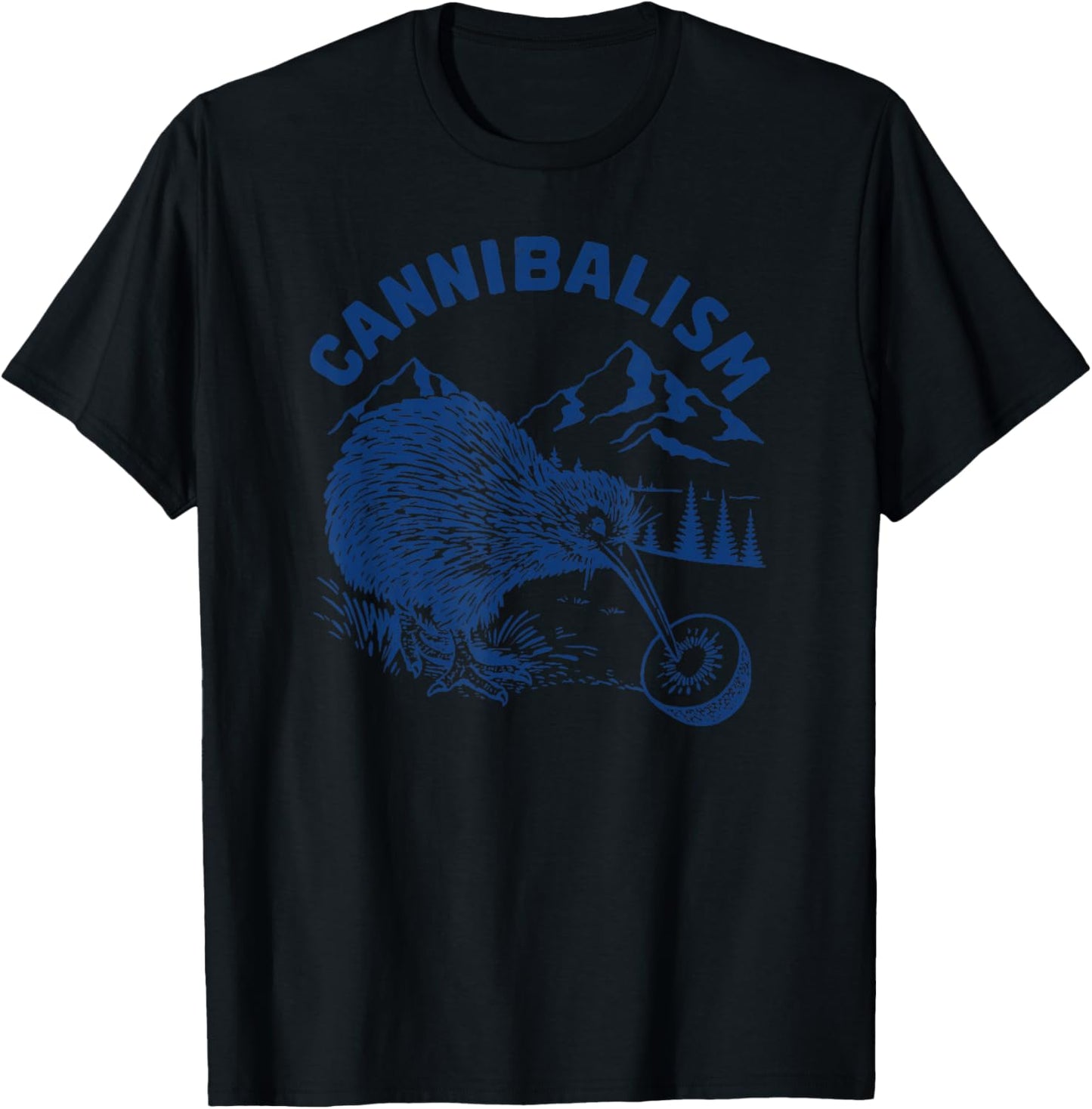 Cannibalism Kiwis Birdwatching Funny New Zealand Bird Watching T-Shirt - T-Shirt | Black