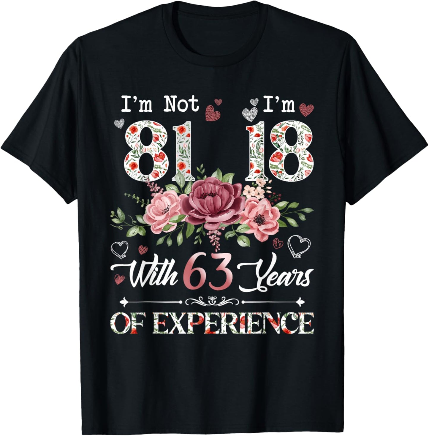 I'm Not 81 I'm 18 With 63 Years of Experience 81st Birthday T-Shirt - T-Shirt | Black
