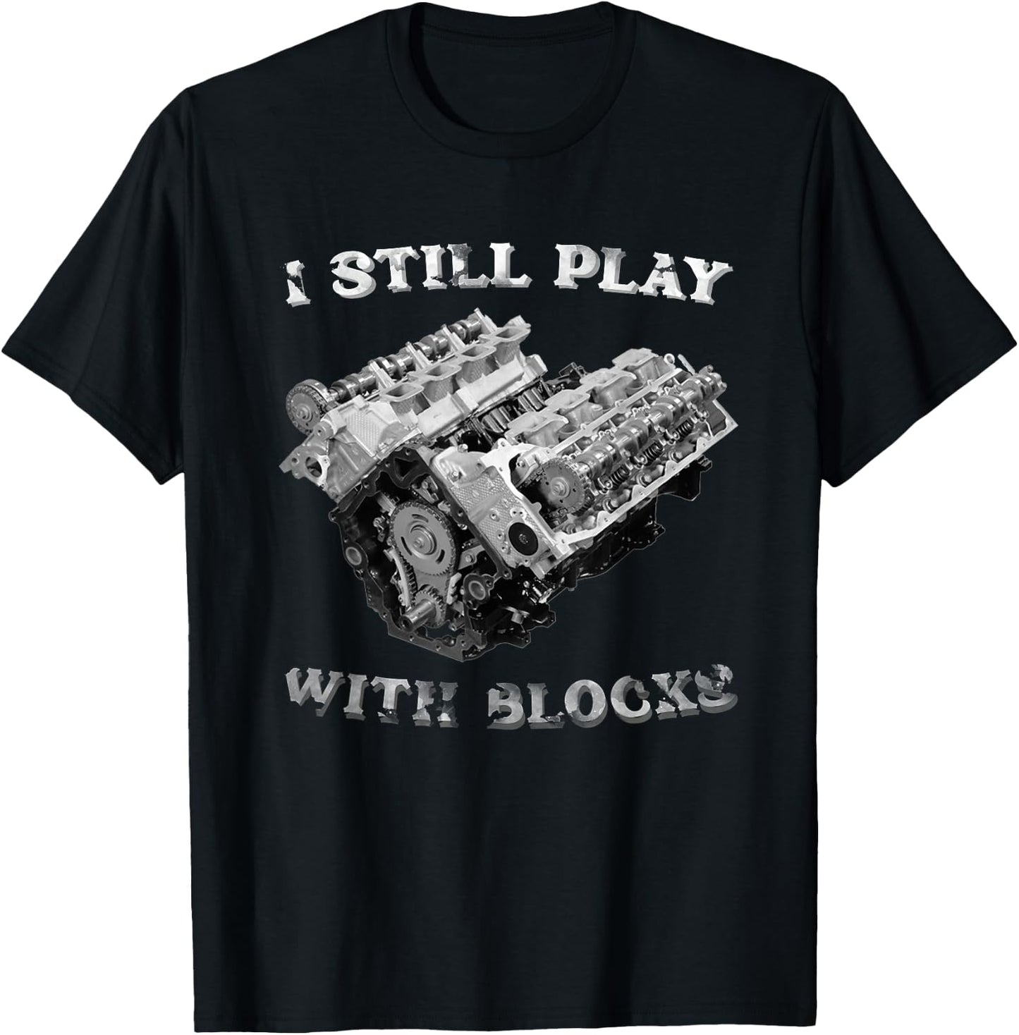 I Still Play With Blocks Racing Maintenance Vintage T-Shirt - T-Shirt | Black