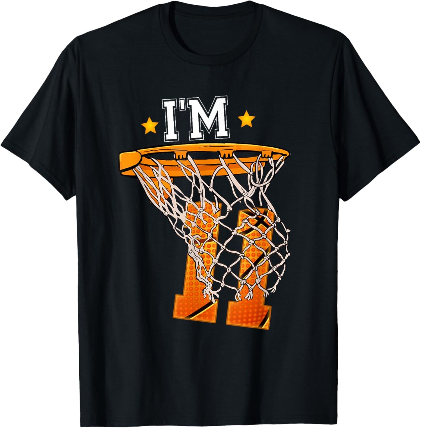 11th Birthday Basketball Shirt I'm 11 Boy Girl 11th Birthday T-Shirt - T-Shirt | Black