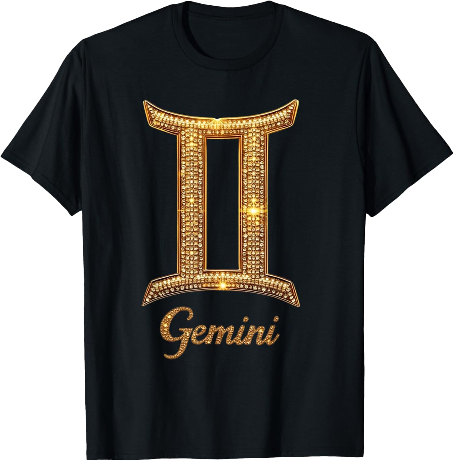 Fancy Gold and Diamond Gemini Gift T-Shirt - T-Shirt | Black