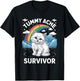 Oddly Specific Meme Stomach Ache Funny Black Tummy Ache Survivor Cat T-Shirt - T-Shirt | Black