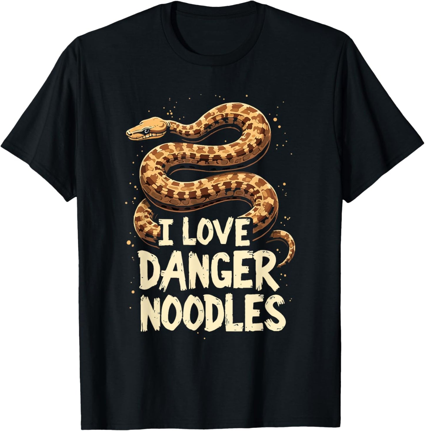 Ball Python Snake Lover Reptile I Love Danger Noodles T-Shirt - T-Shirt | Black