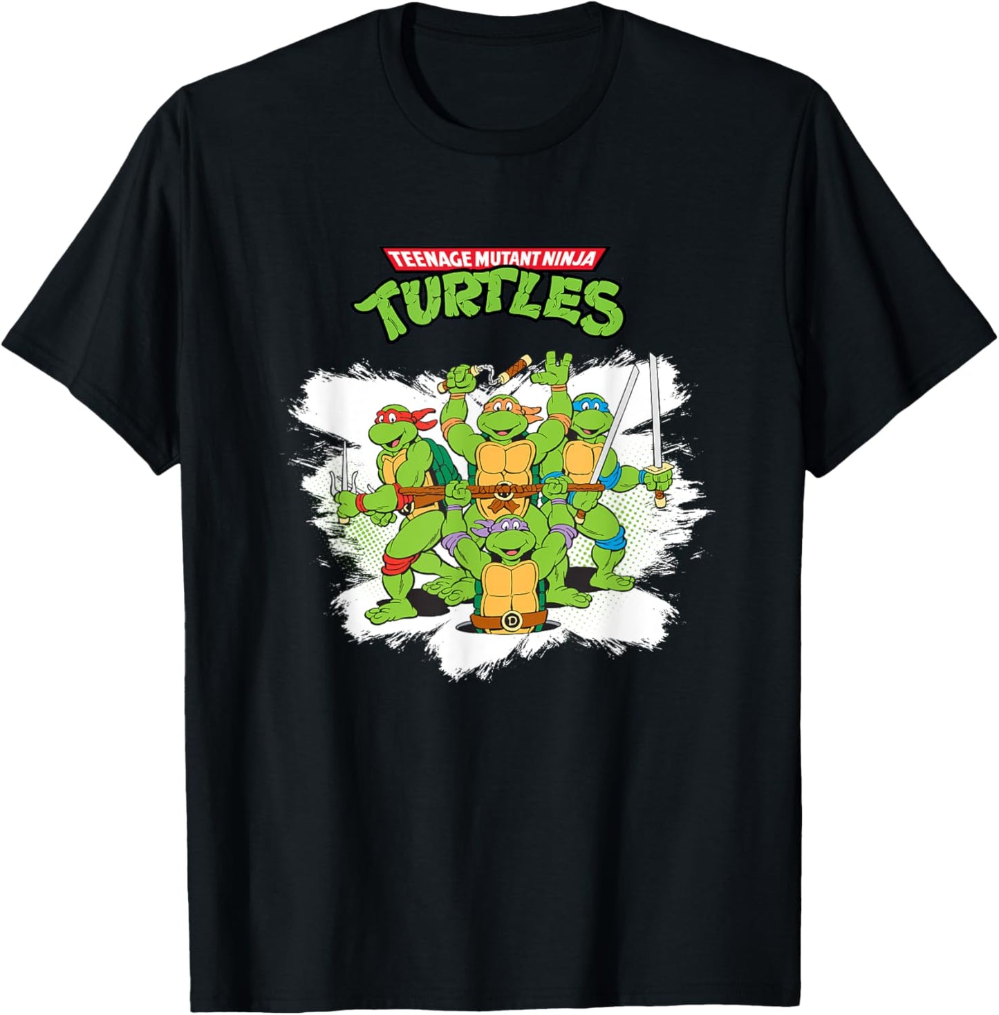 Mademark x Teenage Mutant Ninja Turtles - Original Teenage Mutant Ninja Turtles Classic Retro Logo T-Shirt - T-Shirt | Black