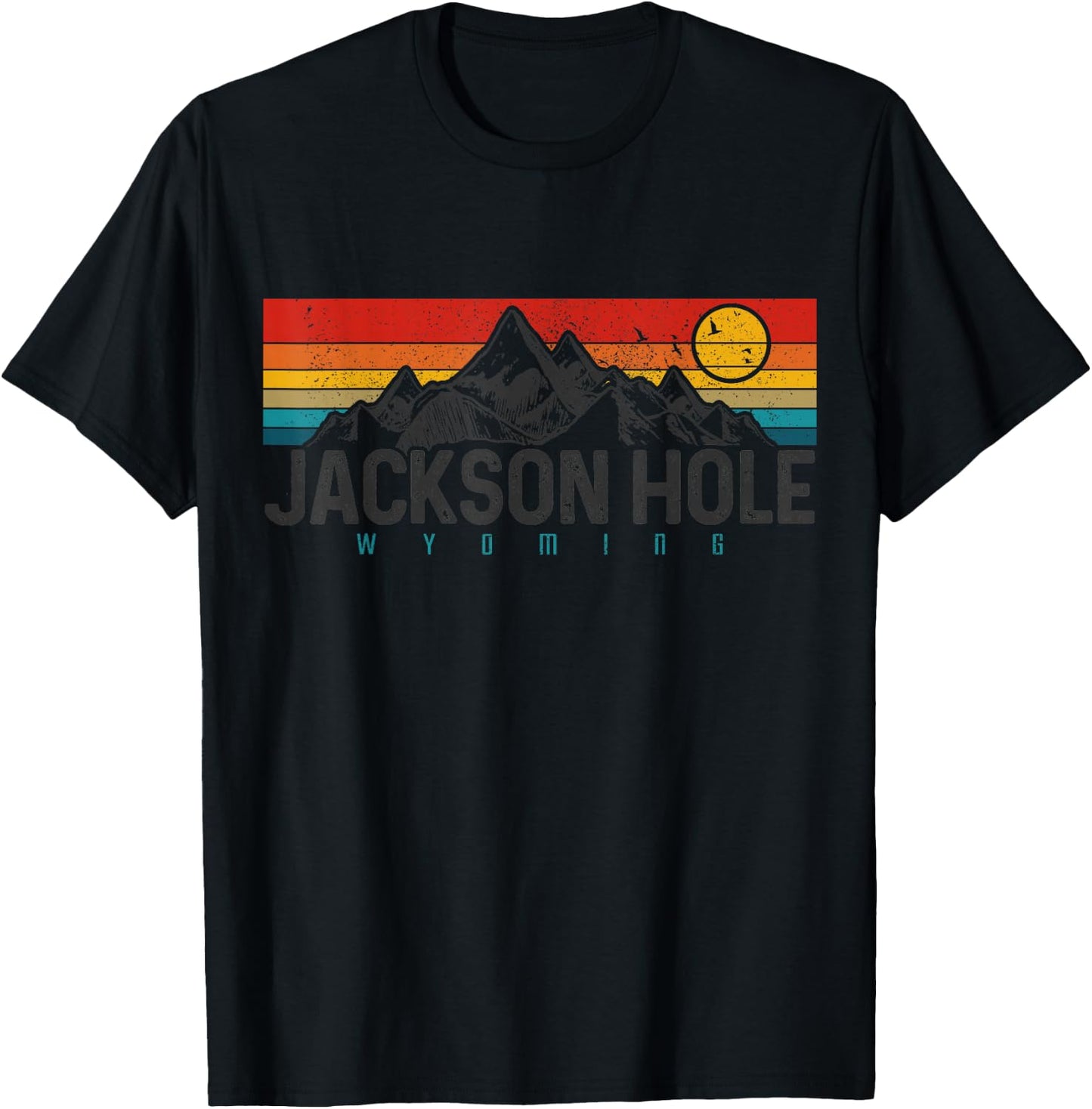 Jackson Hole Vintage Wyoming Mountains Pride Gift T-Shirt - T-Shirt | Black