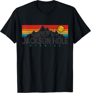 Jackson Hole Vintage Wyoming Mountains Pride Gift T-Shirt - T-Shirt | Black
