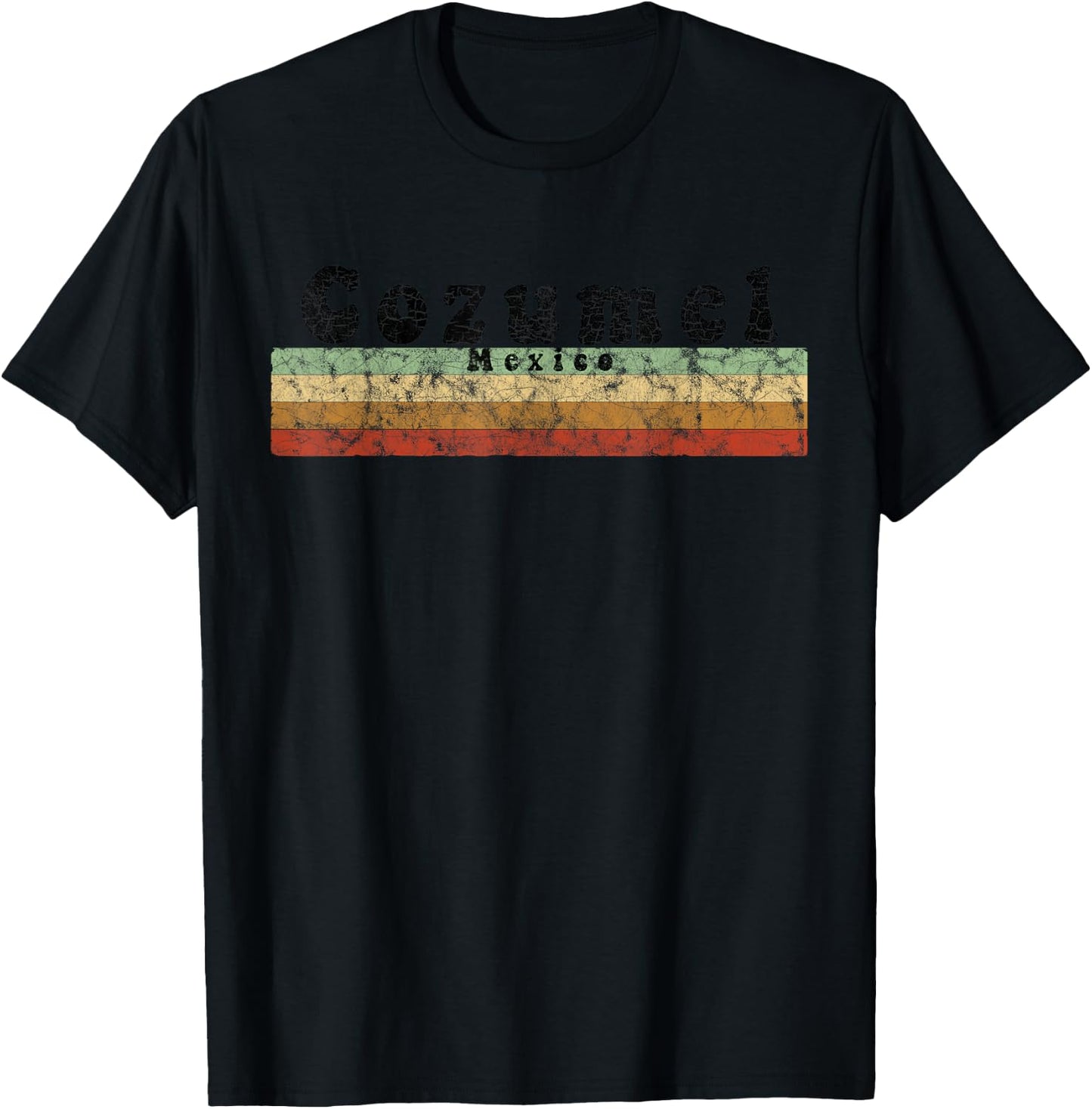 Vintage 1980s Style Cozumel, Mexico T-Shirt - T-Shirt | Black