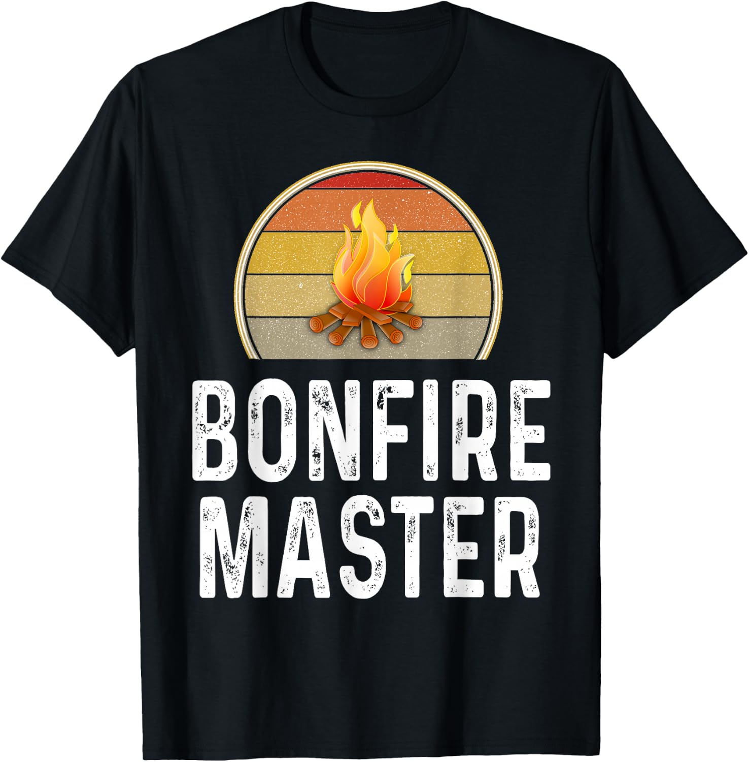 Funny Bonfire Master Drunk Camping Campfire Outdoor Retro T-Shirt - T-Shirt | Black