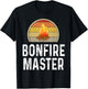 Funny Bonfire Master Drunk Camping Campfire Outdoor Retro T-Shirt - T-Shirt | Black