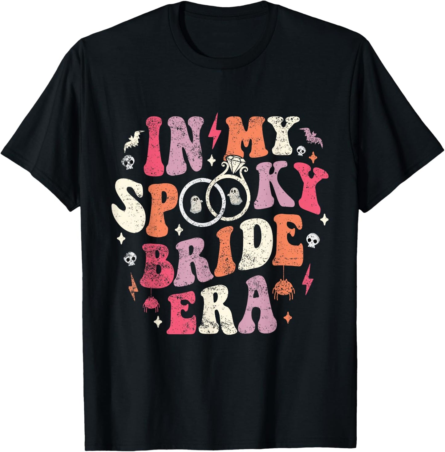 In My Spooky Bride Era Halloween Bride Wedding Bachelorette T-Shirt - T-Shirt | Black
