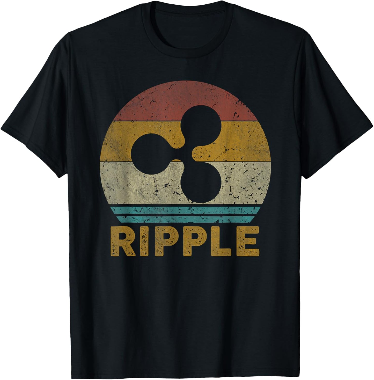 Vintage Ripple (XRP) Crypto Ripple T-Shirt - T-Shirt | Black