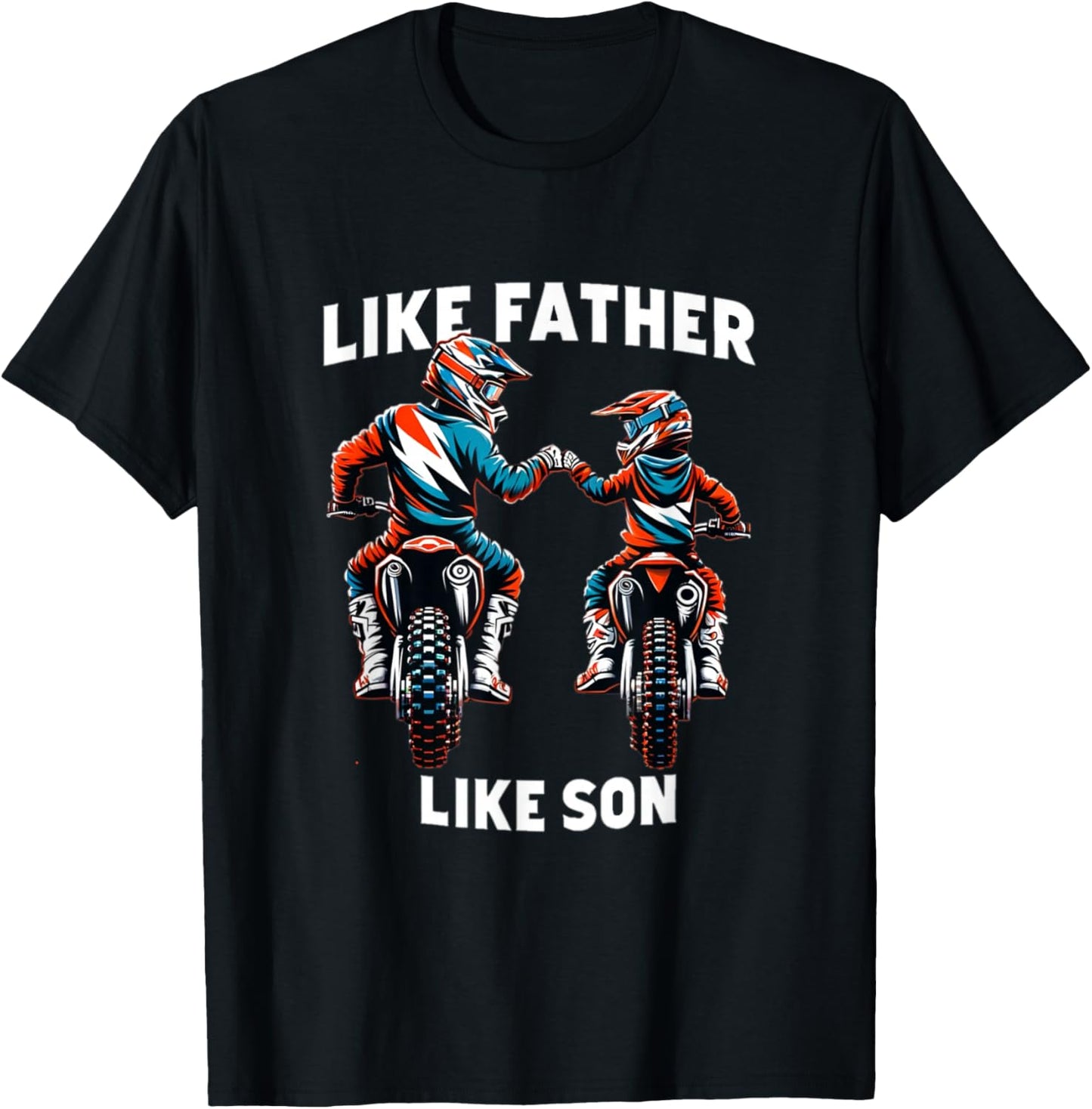 Dirt Bike Family Father Son Motocross Off-Road MX Dad Boys T-Shirt - T-Shirt | Black