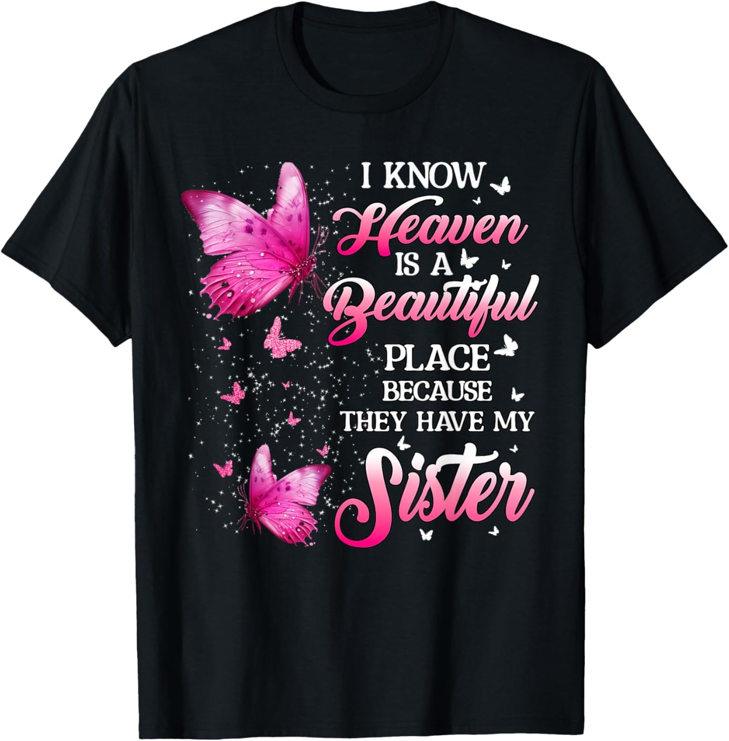 Sister Is My Guardian Angel In Heaven Memorial Day Men Women T-Shirt - T-Shirt | Black