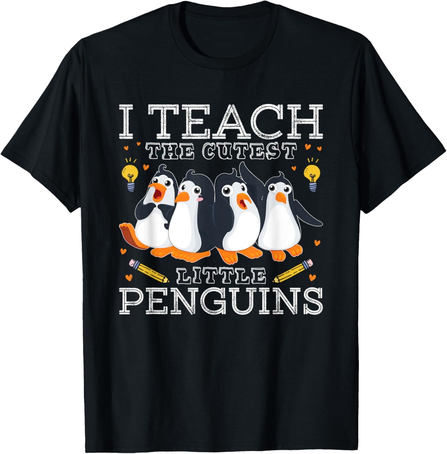 I Teach The Cutest Little Penguins Cute School Teacher T-Shirt - T-Shirt | Black