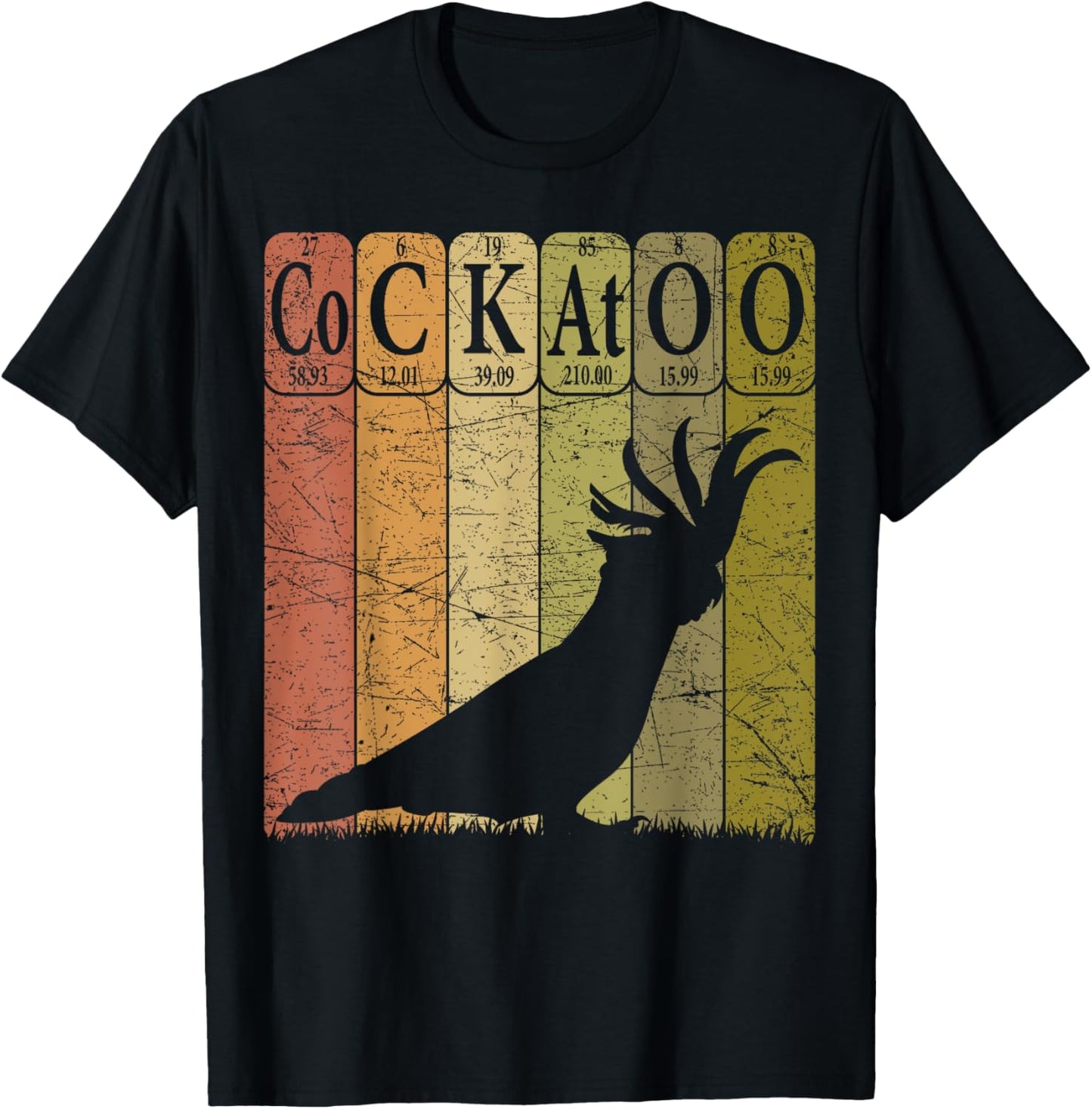 Cockatoo Periodic Table Elements Cockatoo Parrot Ornithology T-Shirt - T-Shirt | Black