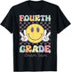 Fourth Grade Dream Team Smile Face Back To School 4th Grade T-Shirt - T-Shirt | Black