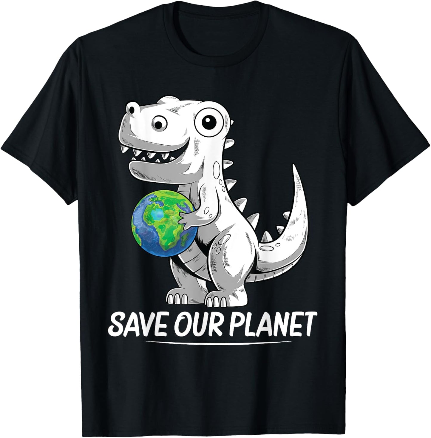 Save our Planet Earth Day 2021 Trex Environment kidsToddler T-Shirt - T-Shirt | Black