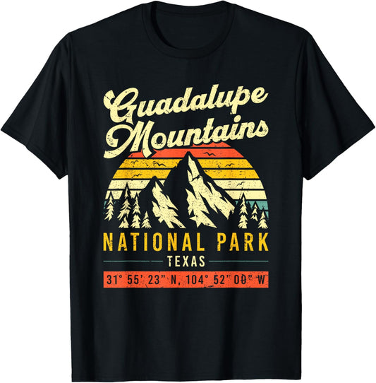 Guadalupe Mountains Texas Vintage Retro National Park T-Shirt - T-Shirt | Black