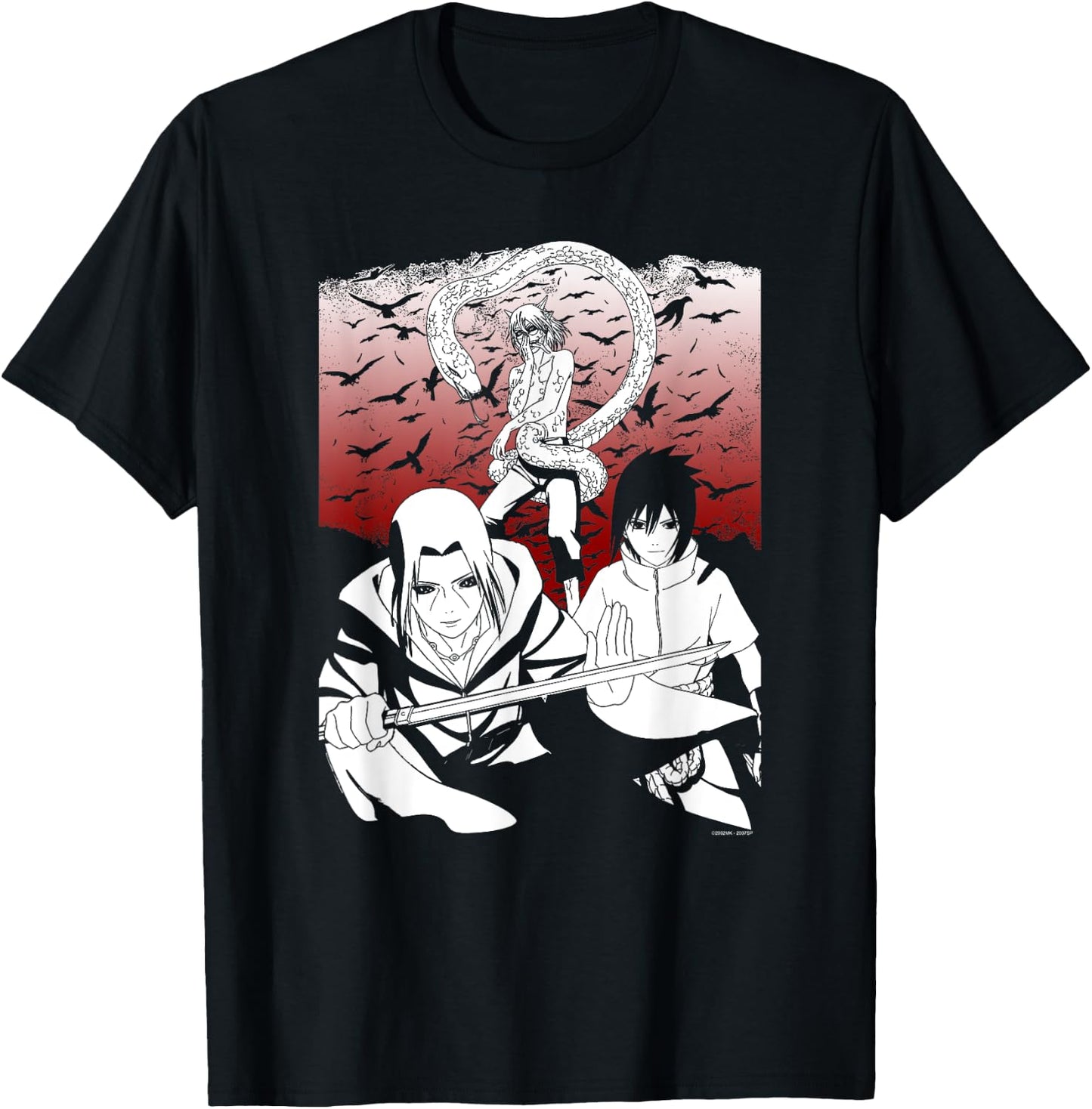 Naruto Shippuden Sasuke Orochimaru Anime T-Shirt - T-Shirt | Black