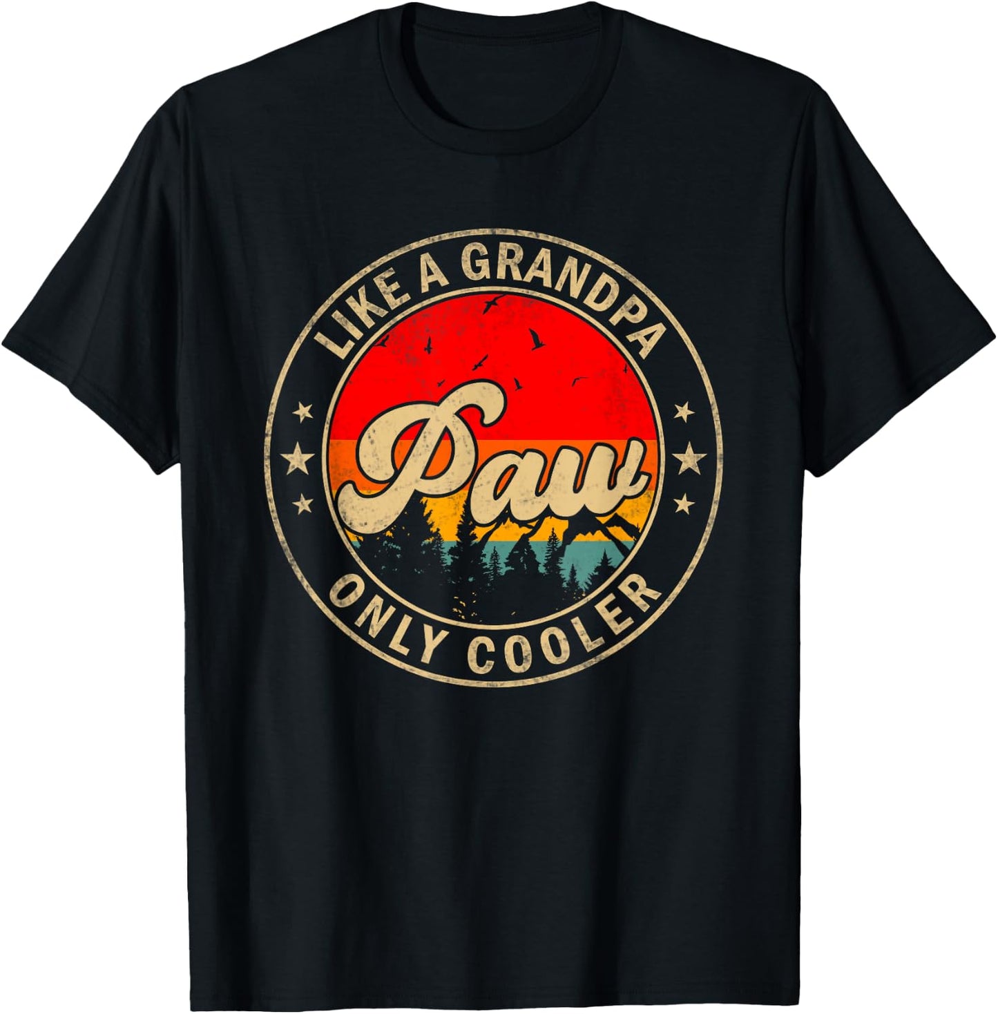 Paw Like A Grandpa Only Cooler Funny Papa Grandpa T-Shirt - T-Shirt | Black