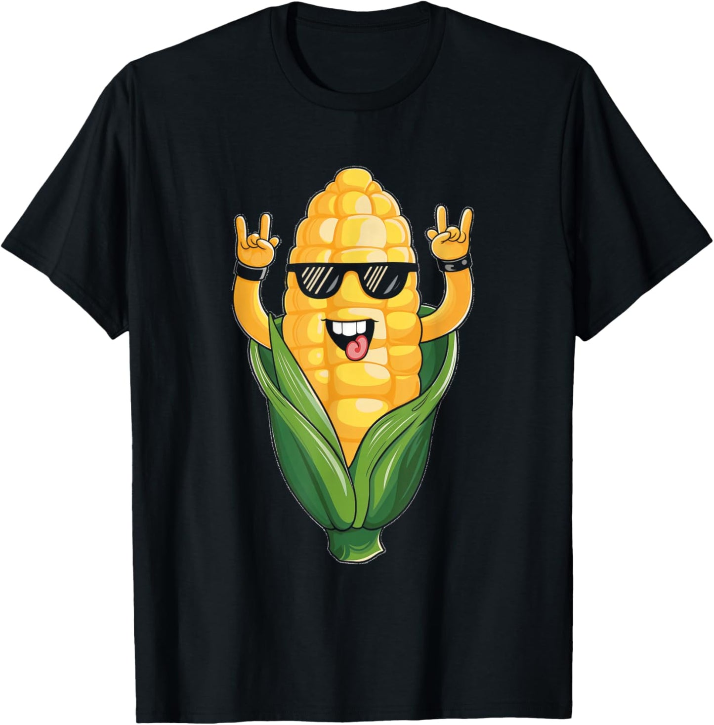 Rock On Corn Corn Lover Sweet Corn On The Cob T-Shirt - T-Shirt | Black