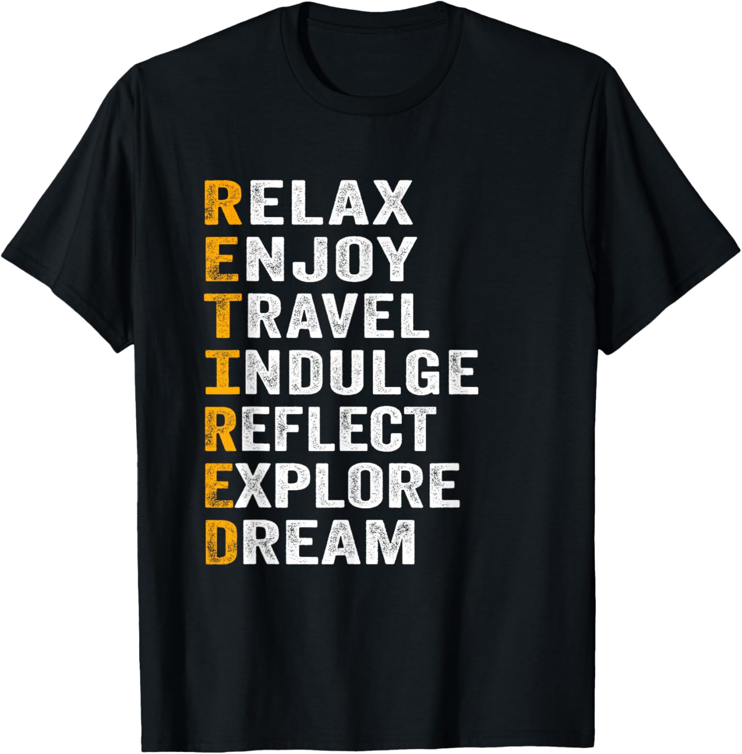 Retired Letters Meanings, Funny Retirement T-Shirt - T-Shirt | Black