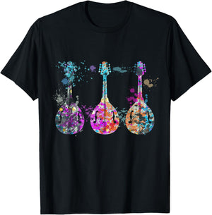 Mandolin Instrument Silhouette Mandolins T-Shirt - T-Shirt | Black