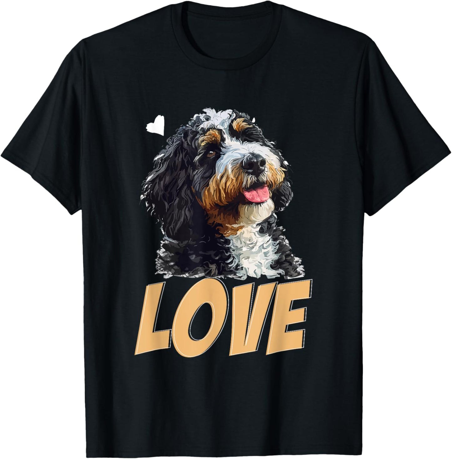 Bernedoodle Dog Breed Pet LOVE Men Women Girls Kids T-Shirt - T-Shirt | Black
