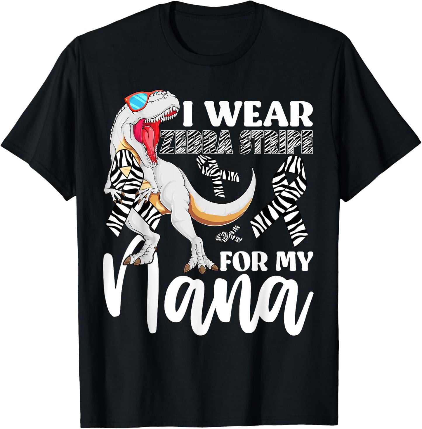 I Wear Zebra Stripe For My Nana Carcinoid Cancer Awareness T-Shirt - T-Shirt | Black