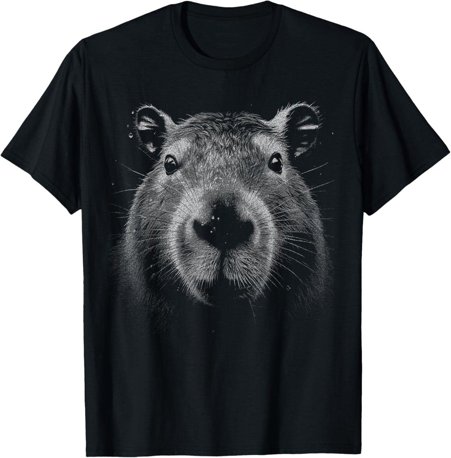 Realistic Capybara Face Giant Rodent Capybara Fan T-Shirt - T-Shirt | Black
