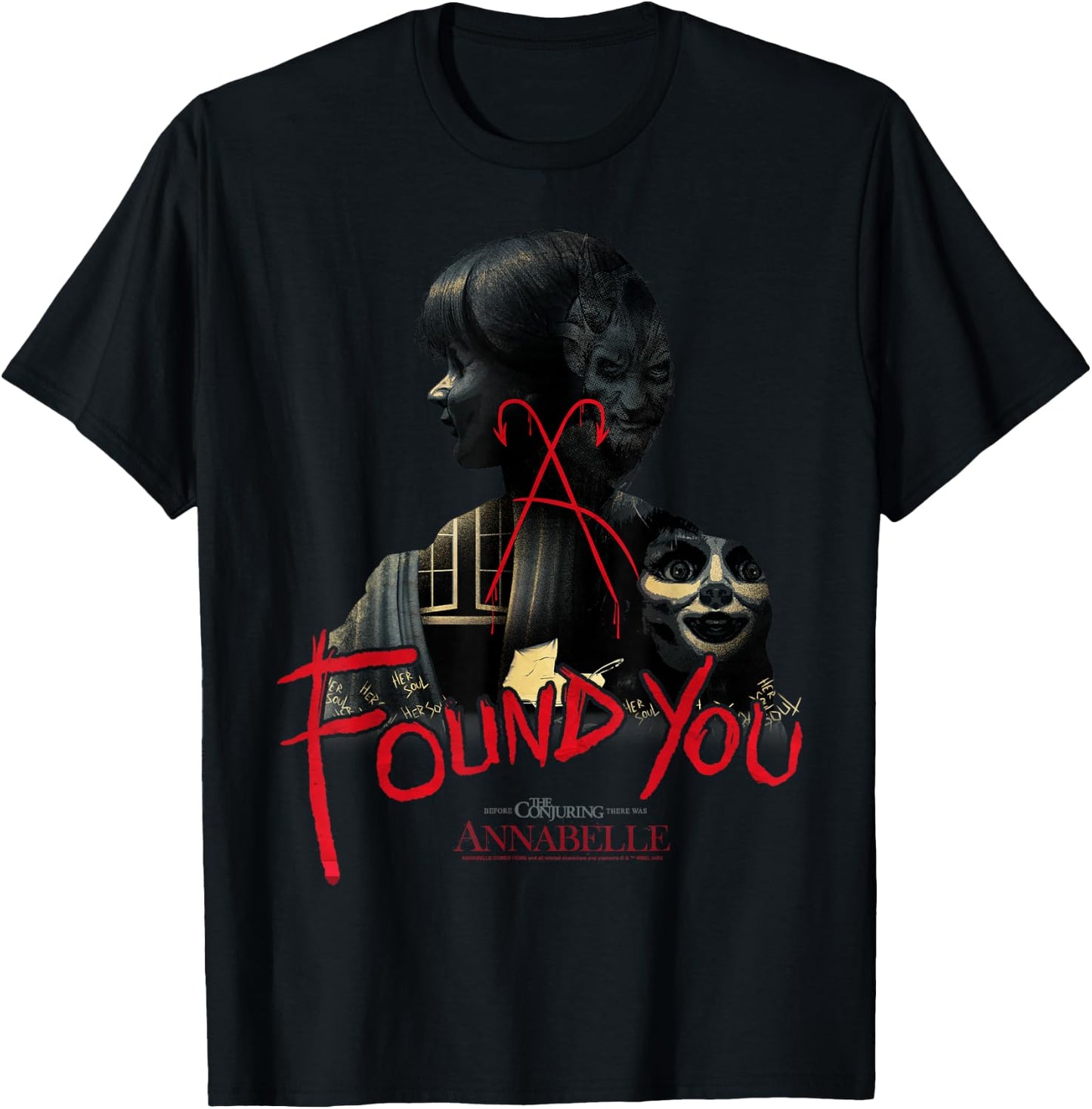 Annabelle -Adults Classic Fit Short Sleeve - Black - Small T-Shirt - T-Shirt | Black