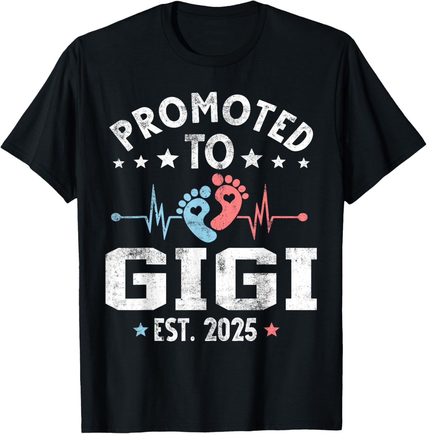 Vintage Promoted To Gigi EST. 2025 T-Shirt - T-Shirt | Black