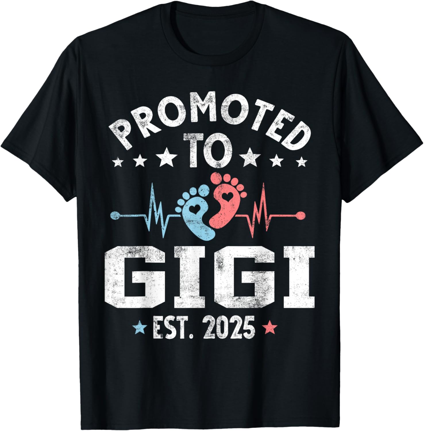 Vintage Promoted To Gigi EST. 2025 T-Shirt - T-Shirt | Black