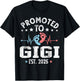 Vintage Promoted To Gigi EST. 2025 T-Shirt - T-Shirt | Black