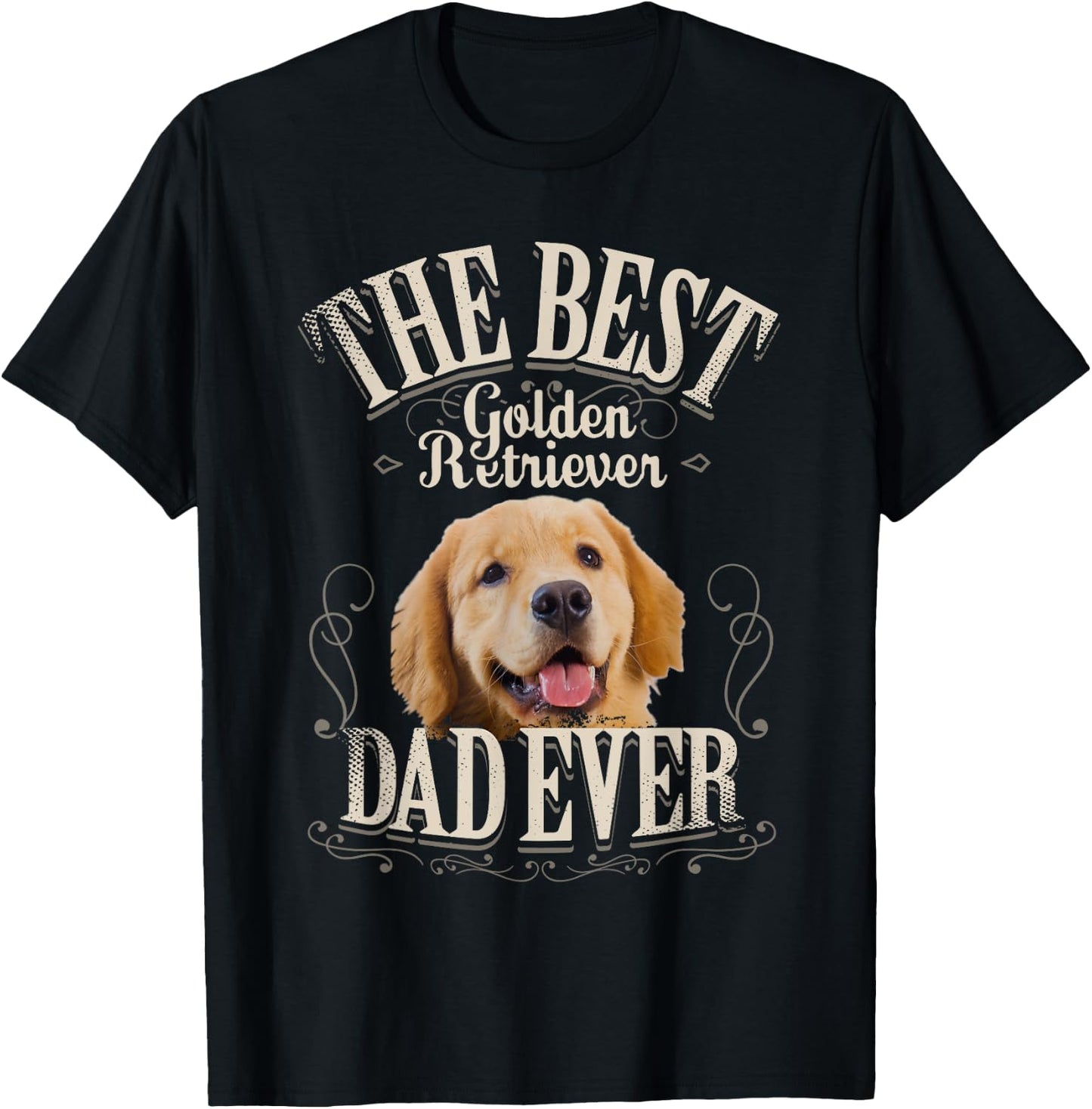 Best Golden Retriever Dad Ever Funny Dog Lover Gifts T-Shirt - T-Shirt | Black