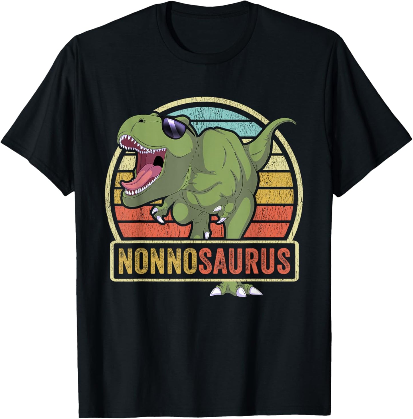 Nonnosaurus Dinosaur Nonno Saurus Family Matching T-Shirt - T-Shirt | Black
