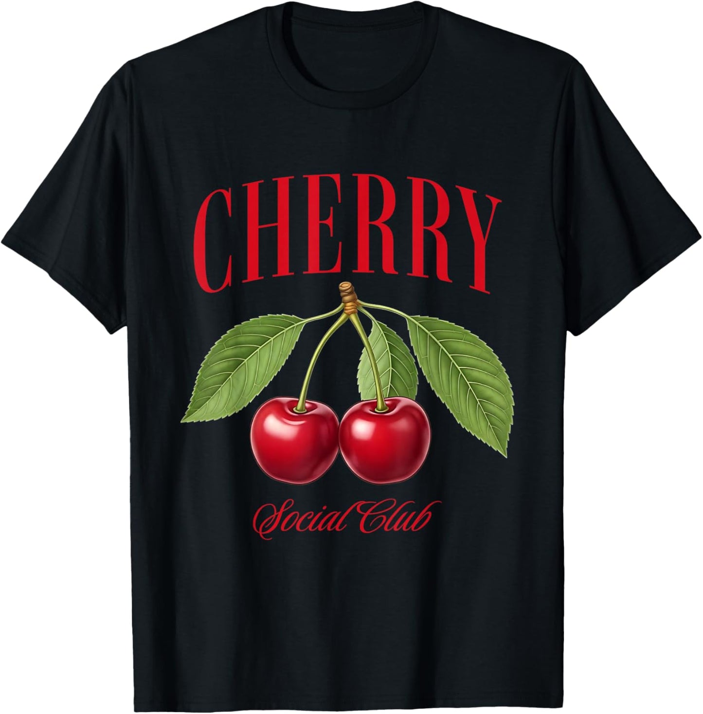 Cherry Social Club Vintage Botanical Fruit T-Shirt - T-Shirt | Black